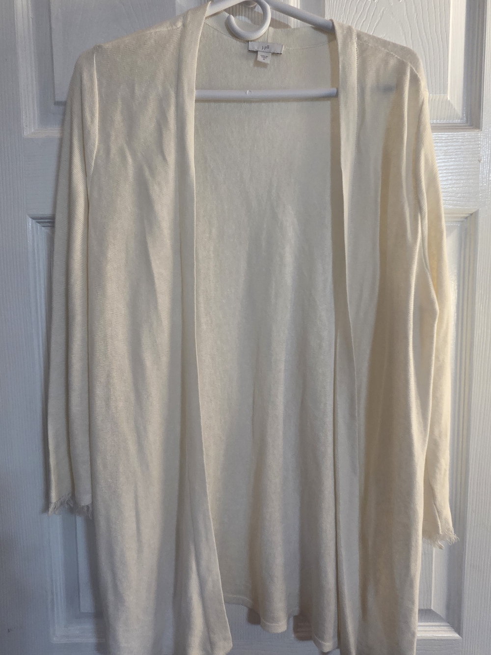 J. Jill Open-Front Cream Cardigan
